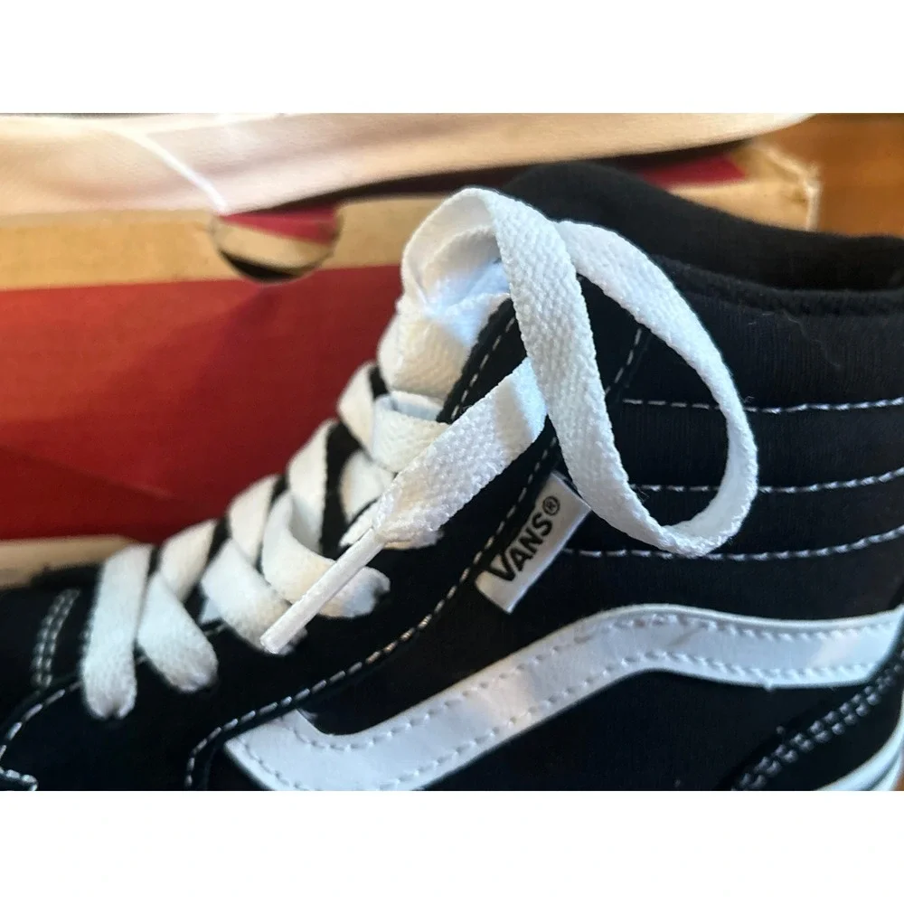 Vans Filmore‎ Hi Kids Shoes Black White Suede Canvas High Top Sneakers Sz 13 NWT